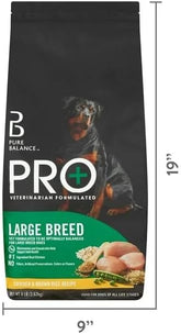 Pure Balance Pro+ Large Breed Chicken & Brown Rice Recipe Dry Dog Food for All Lifestages & Large Breeds (8 LBS Bag)