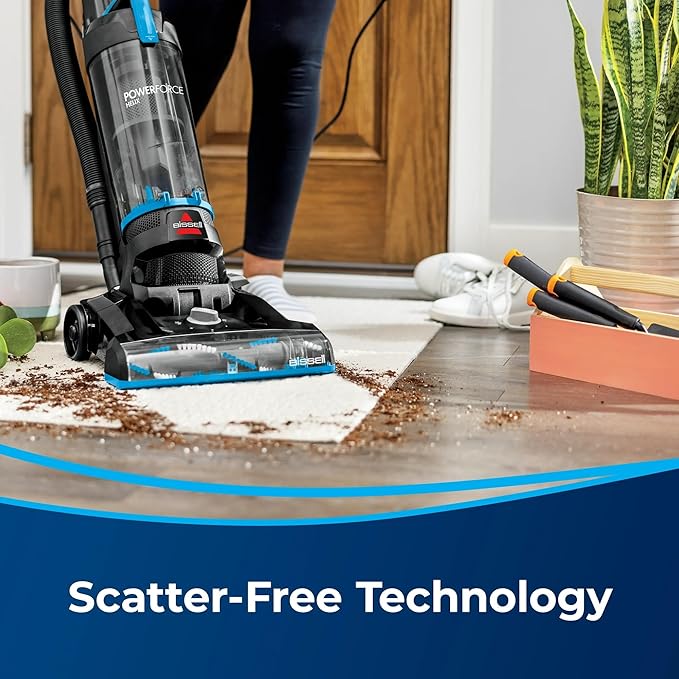BIISSELL PowerForce Helix Bagless Upright Vacuum, Pet-Friendly, Powerful Suction for Carpet, Tile & Hardwood, Lightweight Design, Washable Filters, Scatter-Free Technology