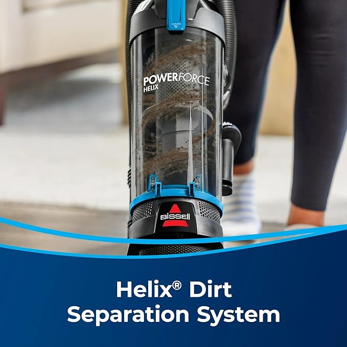 BIISSELL PowerForce Helix Bagless Upright Vacuum, Pet-Friendly, Powerful Suction for Carpet, Tile & Hardwood, Lightweight Design, Washable Filters, Scatter-Free Technology