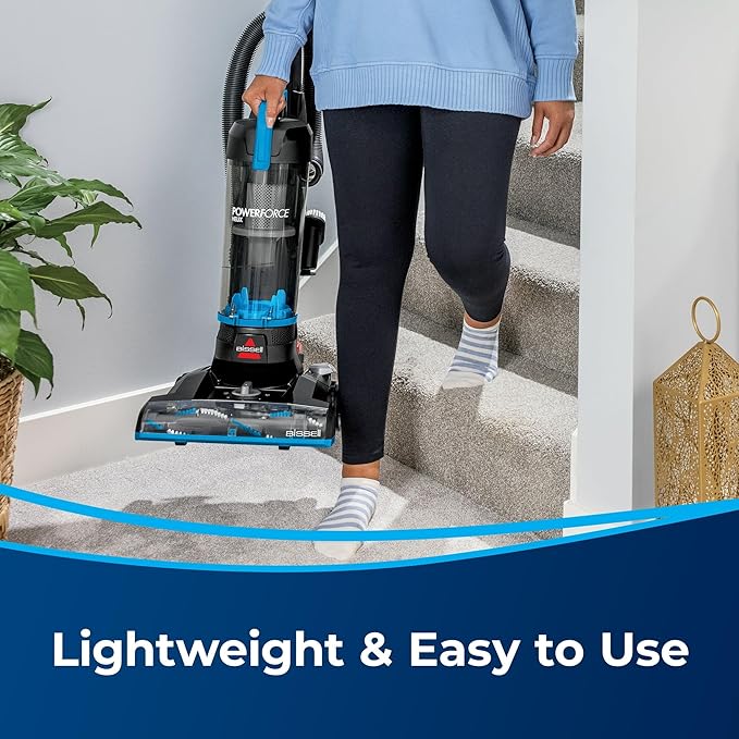 BIISSELL PowerForce Helix Bagless Upright Vacuum, Pet-Friendly, Powerful Suction for Carpet, Tile & Hardwood, Lightweight Design, Washable Filters, Scatter-Free Technology